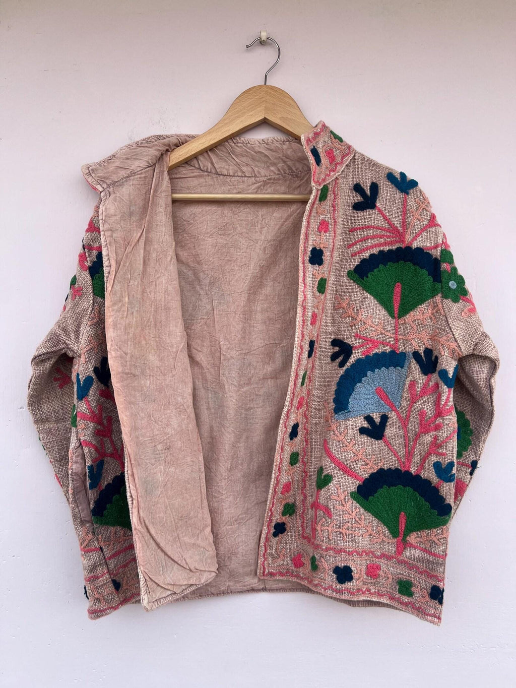 TNT Suzani Short Jacket – Embroidered Boho Jacket -Vintage Uzbek Textile - Floral Festival Coat | Bohemian Outerwear - Gift