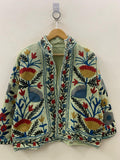 Green TNT Fabric Suzani Jacket | Street Jacket | Gift For Her| Suzani Embroidery Jacket | Winter Wear Coat | Women's Coat | Suzani Jacket