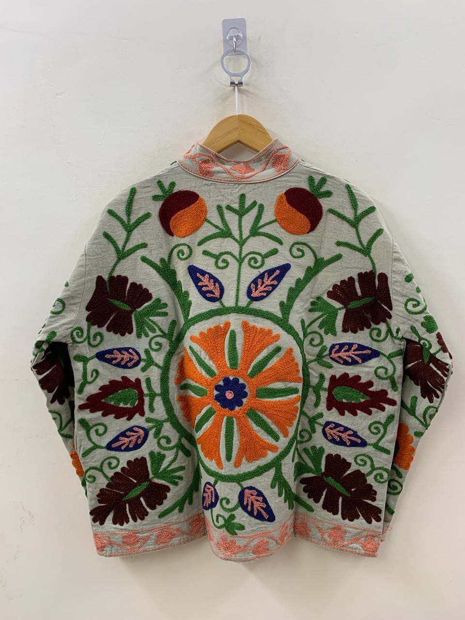 Winter Suzani Jacket | Ethnic Vintage Outerwear | Embroidered Velvet Coat | Boho Chic Jacket | Handmade Suzani Coat | Gift For Her