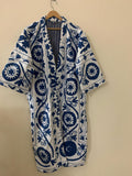 Bohemian Hand Embroidered Kimono | Canvas Cotton Duster | Kimono Jacket | Unique Gift for Her | Dressing Gown | Floral Long Summer Kimono