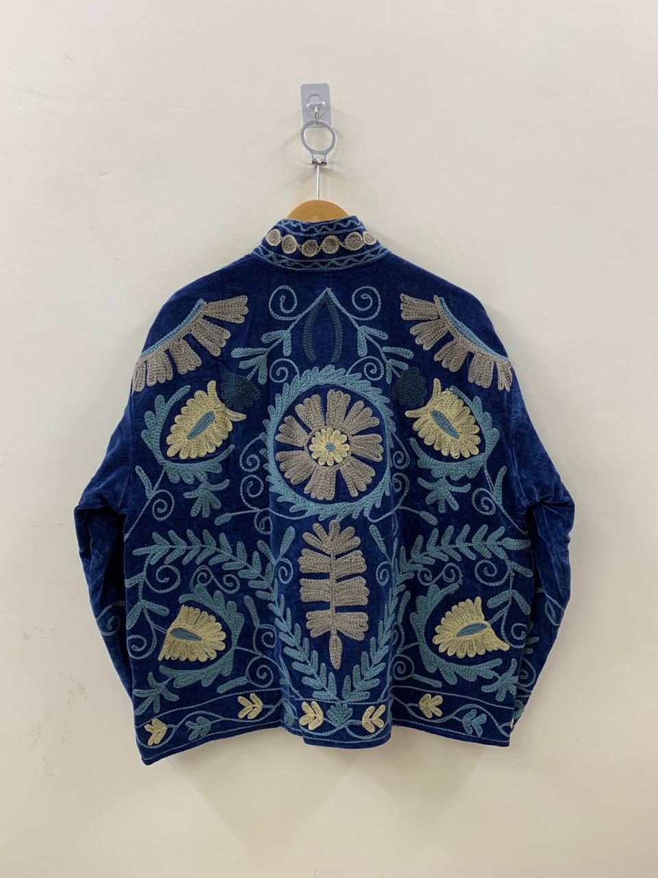 Velvet Hand Embroidered Suzani Jacket |  Bohemian Duster Coat | Women Suzani Coat |Embroidered Suzani Jacket, Robe | Gift For Her |Boho coat
