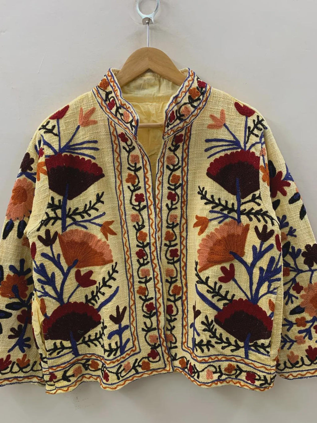 Women's TNT Fabric Suzani Jacket | Boho Coat| Gift For Her| Suzani Embroidery Winter Coat | Duster Coat | Suzani Short Jacket