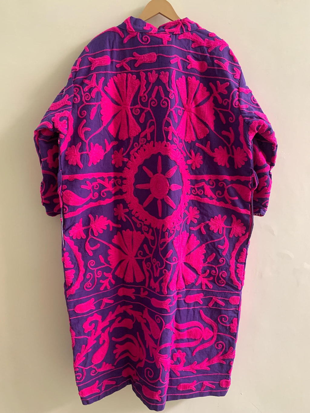 Hand Embroidered Cotton Canvas Kimono | Boho Kimono Jacket | Artisan Robe | Festival Wear | Boho Dressing Gown | Beach coverup | Resort wear