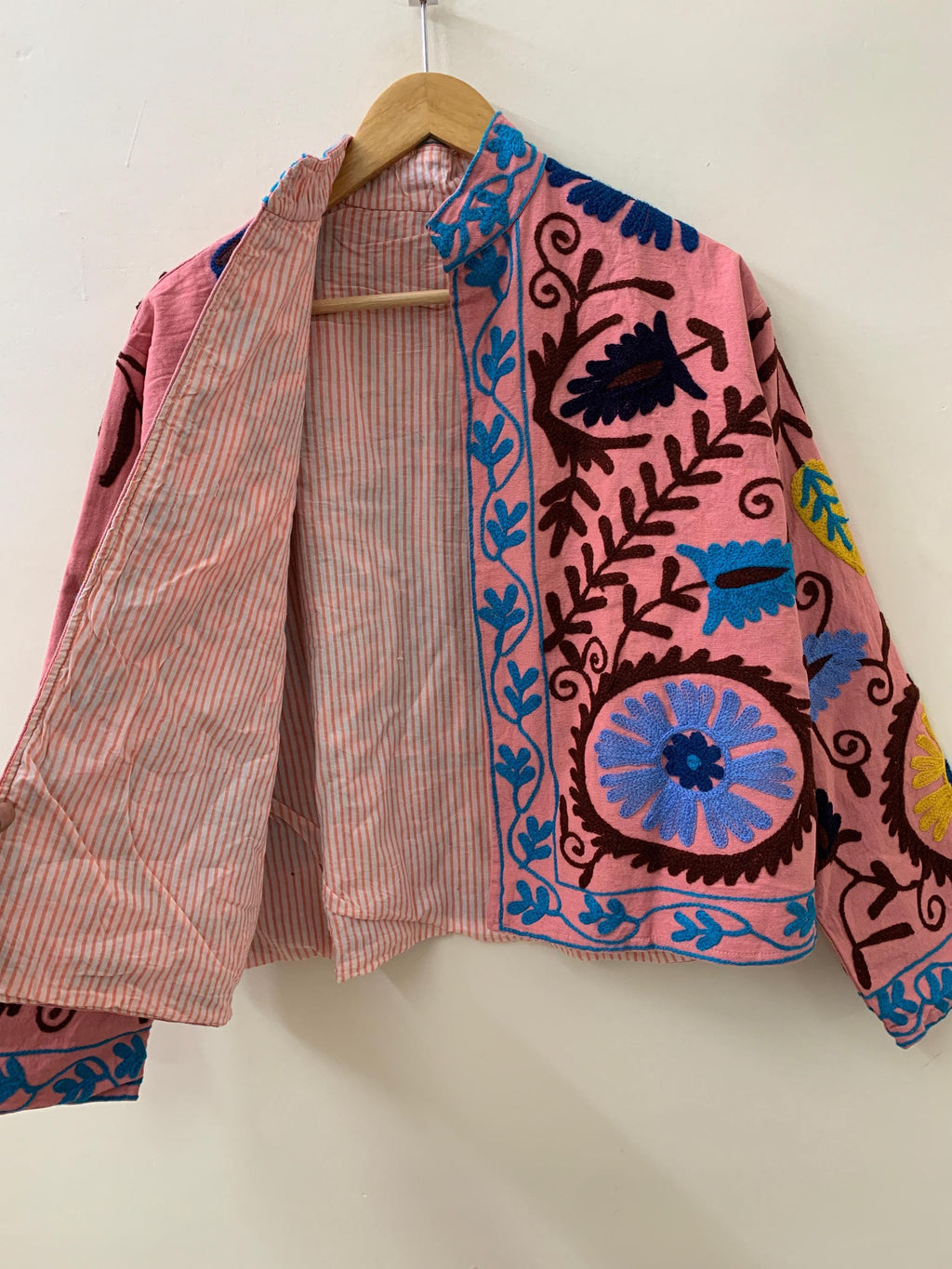 Suzani Velvet Embroidery Jacket | Unisex Kimono Robe | Winter Jacket | Ethnic Vintage Outerwear | Bridesmaid Jacket | Gift For Her