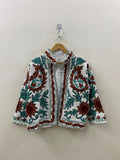 Embroidered Floral Suzani Jacket: Indian Handmade Short Coat | Festival Kimono Jacket |Warm Outerwear |Gift For Her