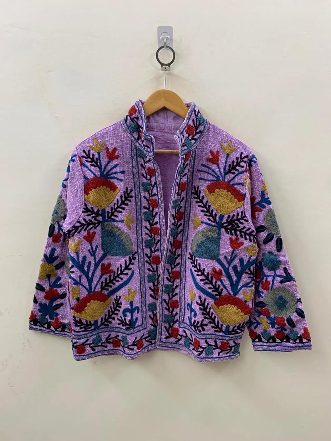 TNT Fabric Suzani Jacket | Street Jacket | Gift For Her| Suzani Embroidery Jacket | Winter Wear Coat | Women's Coat | Suzani Jacket