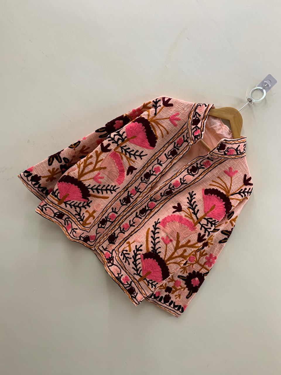 Suzani TNT Fabric Short Spring Jacket | Duster TNT Jacket | Button Winter Outerwear Jacket |Spring Bomber Coat| Gift For Her | TNT Coat