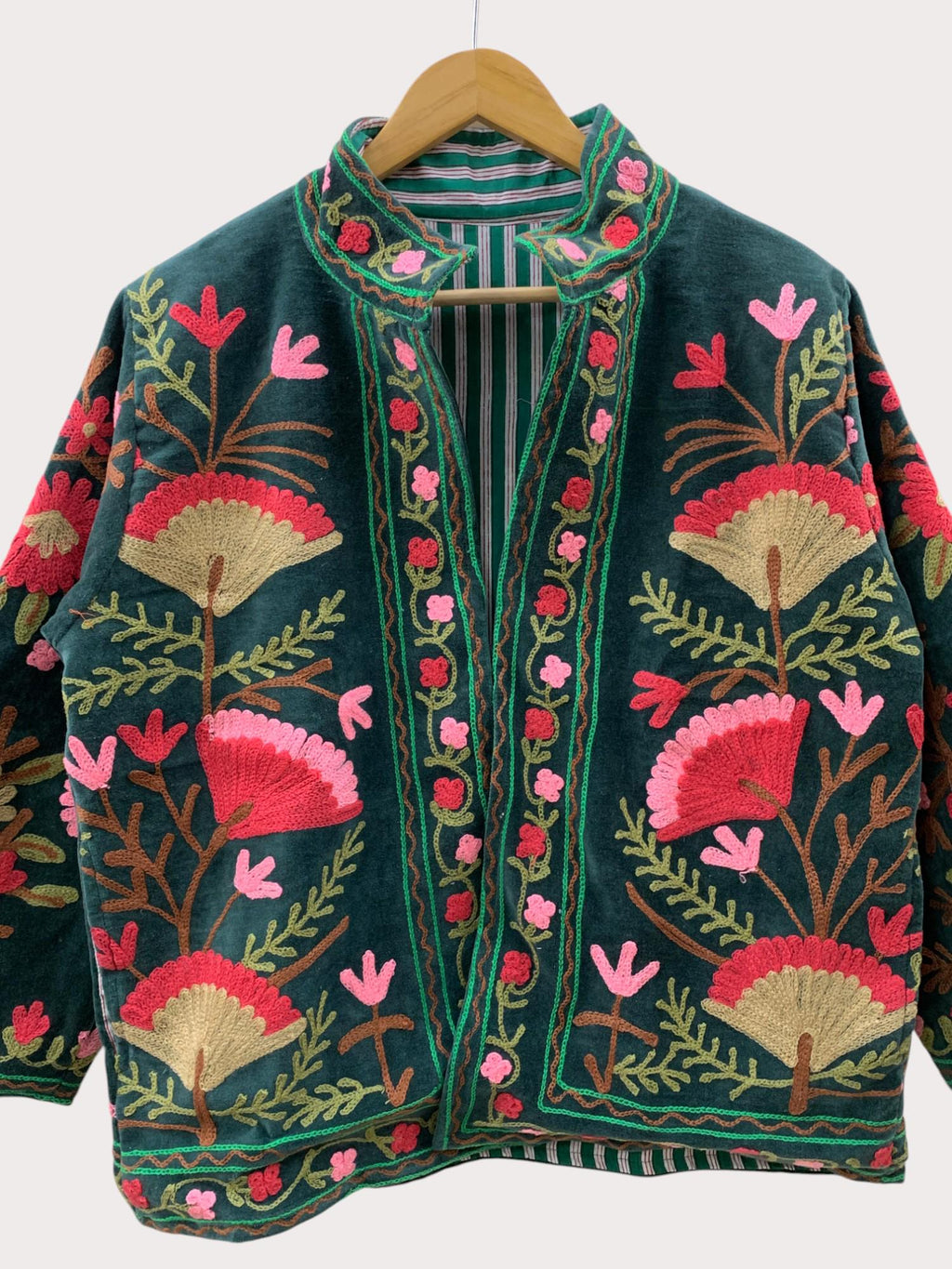Velvet Suzani Jacket | Floral Embroidered Coat | Handmade Uzbek Boho Festival Outerwear | Vintage Bohemian Blazer | Gift for Her