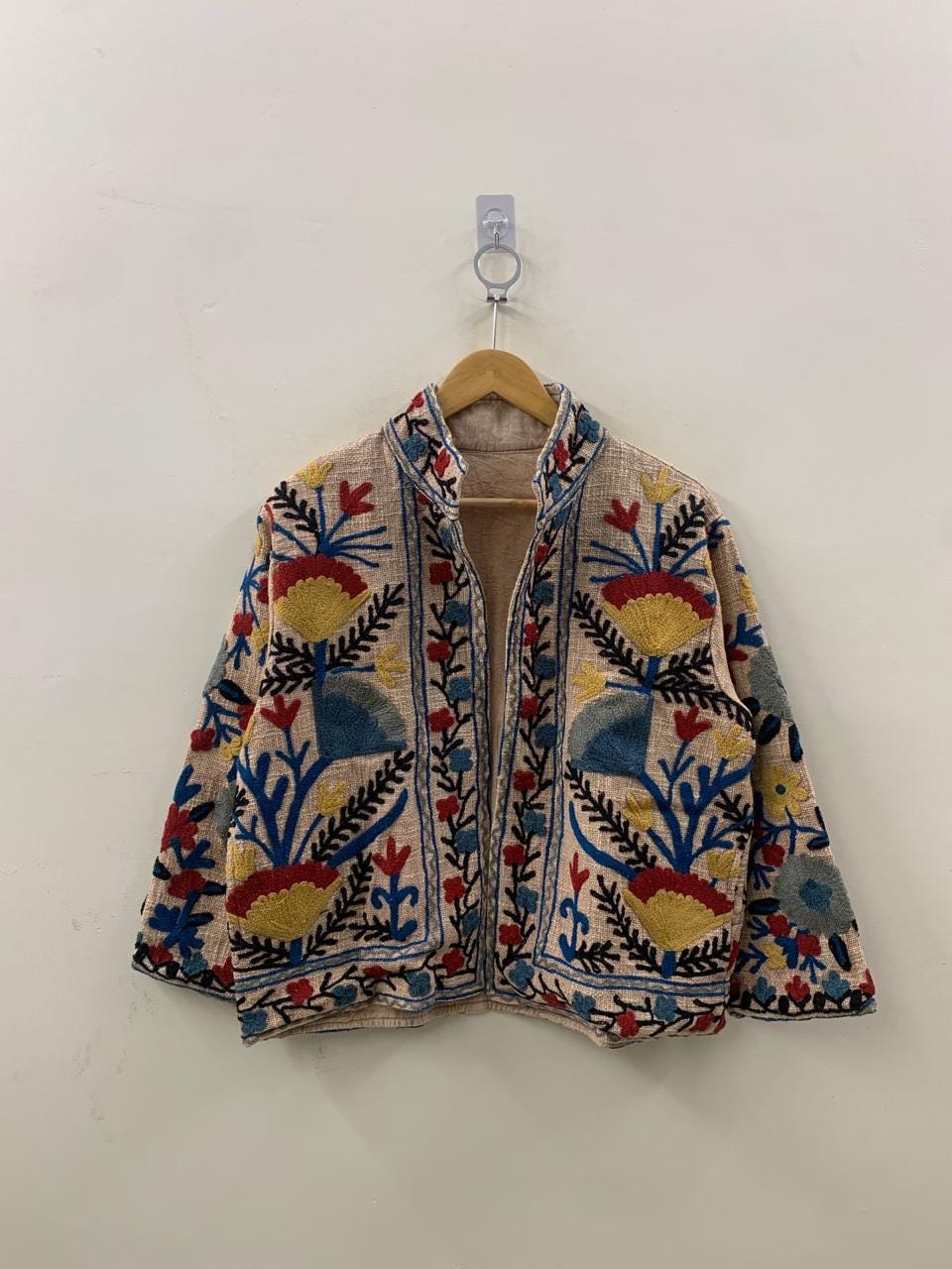 Suzani TNT Short Jacket | Indian Suzani Embroidery Jacket | Winter Wear Women's Jacket Coat | Suzani Coat | Gift For Her |Duster Soft Jacket