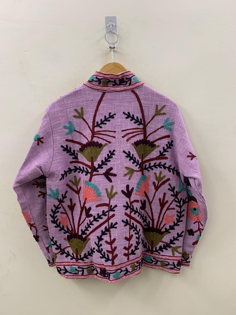Handmade TNT Fabric Suzani Jacket | Boho Short Coat | Suzani Embroidery Winter Jacket | Women's Duster Coat | Gift for Her