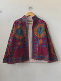 Suzani Velvet Jacket Handmade |Embroidered Festival Coat | Traditional Ethnic Style Jacket  | Floral Pattern Jacket  | Warm Winter Outerwear