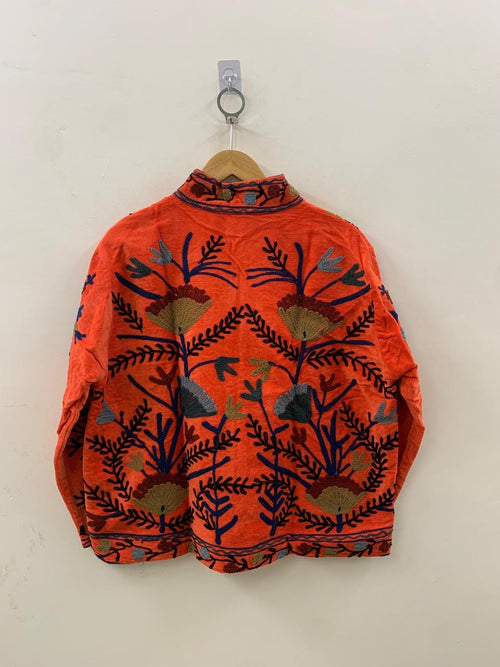 Boho Velvet Suzani Jacket | Short Embroidered Ethnic Coat | Vintage Bomber Jacket Women | Winter Outfit | Festival Jacket | Gift for Her