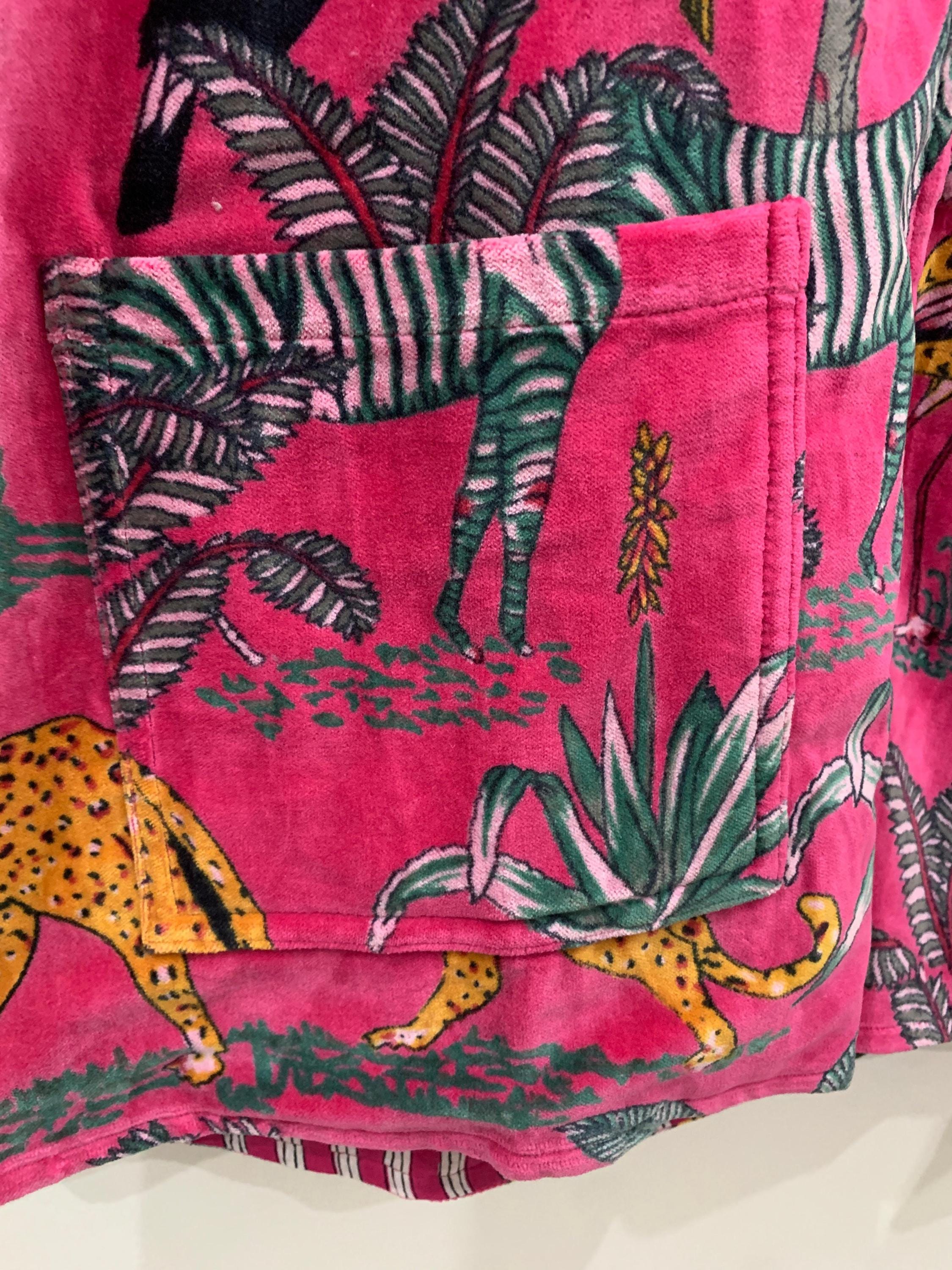 Palm Print Print Velvet Short Jacket | Front Open Jacket | Jungle Print Quilted Jacket Boho Style, Outerwear, Travel Jacket, Gift For Her