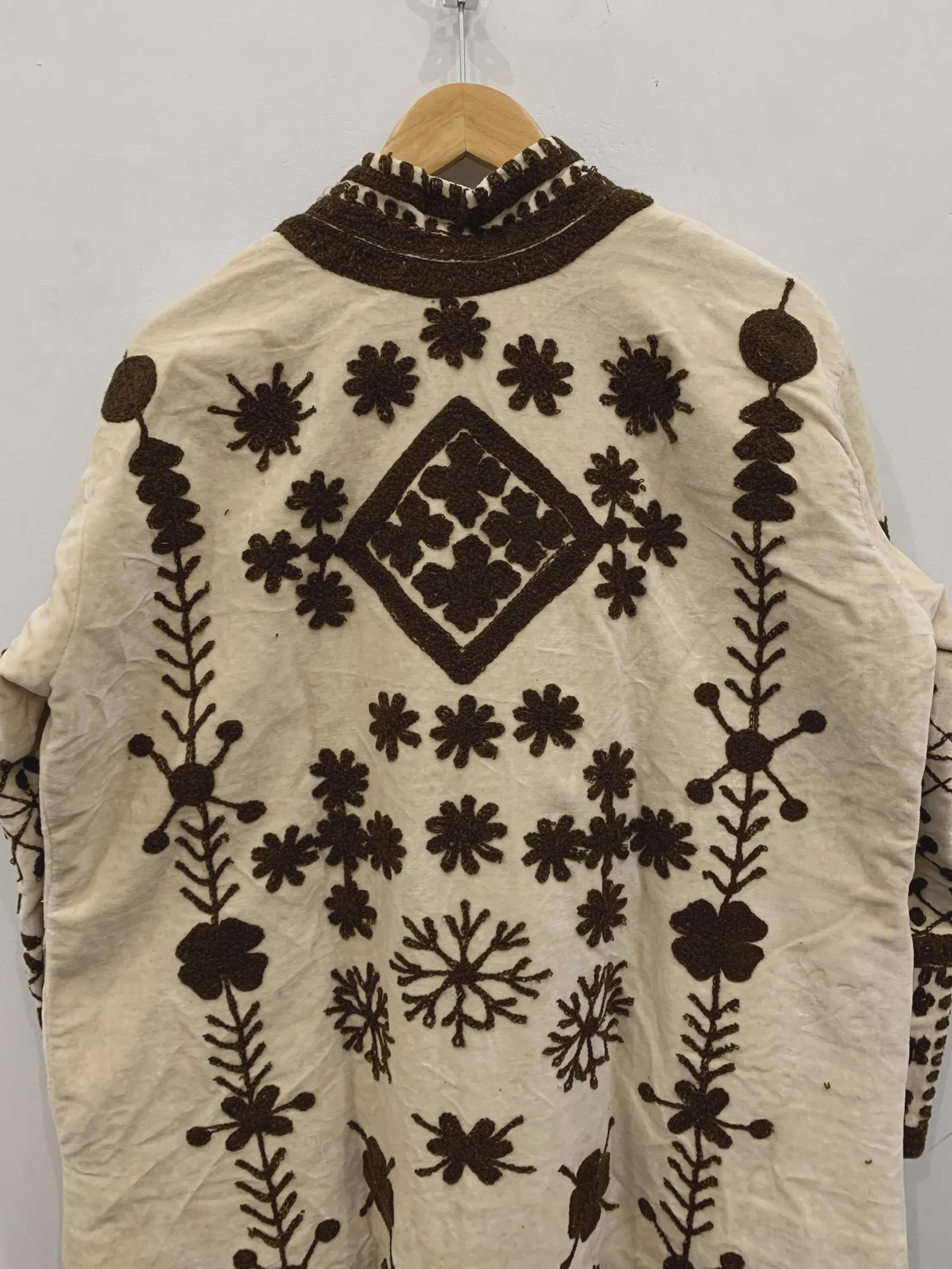 Floral Long Suzani Kimono Jacket | Boho Embroidered Duster | Vintage Uzbek Coat | Gift For Her