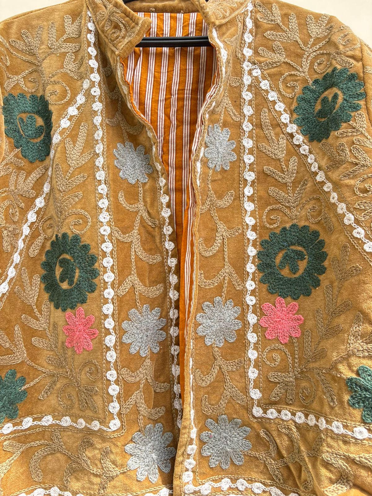 Velvet Suzani Jacket | Floral Embroidery Jacket  | Bohemian Coat | Warm Winter Coat | Artisanal Outerwear | Gift For Her | Cropped Coat