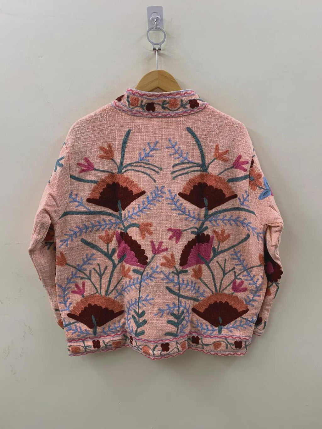 TNT Fabric Suzani Embroidery Quilted Jacket, Winter Wear Duster Jacket, Women's Coat