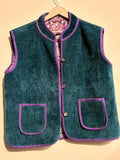 Handmade Suzani Velvet Vest Women Men | Traditional Embroidered Boho Winter Waistcoat | Front Pocket Vest Top | Unisex Sleeveless Jacket