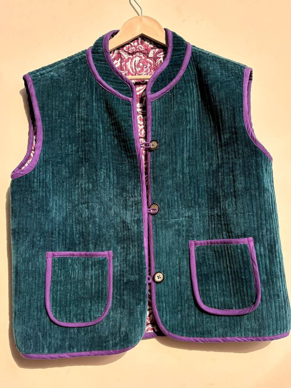 Handmade Suzani Velvet Vest Women Men | Traditional Embroidered Boho Winter Waistcoat | Front Pocket Vest Top | Unisex Sleeveless Jacket