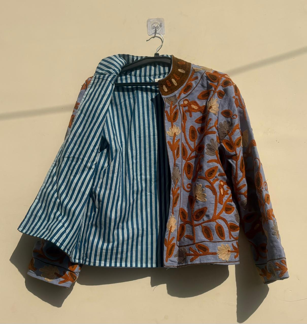 Boho Suzani Velvet Jacket | Oversize Kimono Winter Coat | Handmade Embroidered Artisan Outerwear | Warm Ethnic Jacket | Gift For Wife