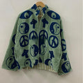Soft Velvet Suzani Duster Jacket – Boho Embroidered Winter Coat with Peace & Yin-Yang Motifs - Gift For Her