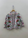 Boho Suzani TNT Fabric Short Spring Jacket | Long Sleeve Button Winter Coat