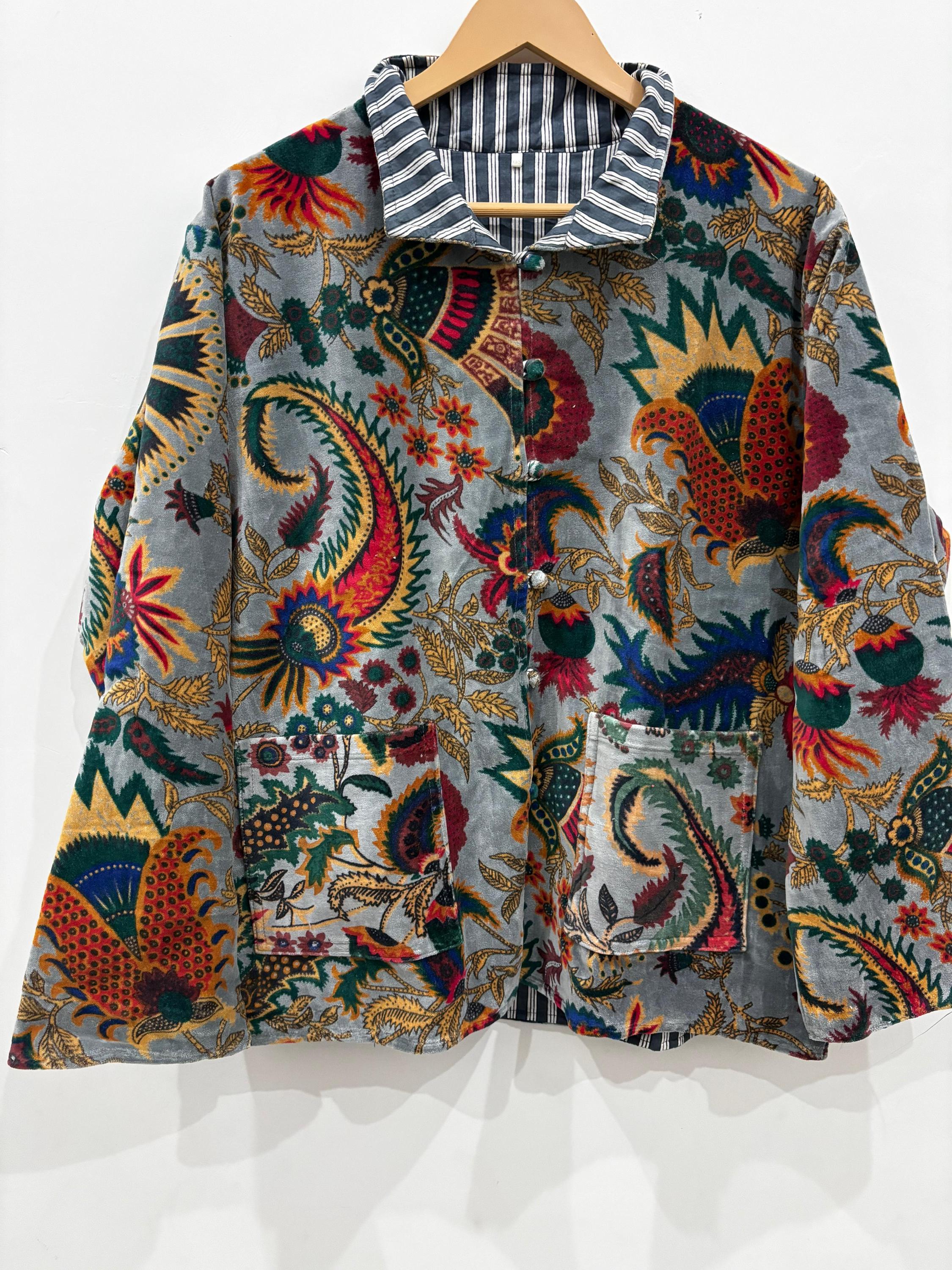 Floral Embroidery Velvet Short Jacket, Winter Suzani Jacket, Velvet Jacket Coat, Duster Coat, Outerwear, Travel Bomber Jacket, Gift For Her