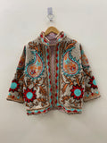 Floral Embroidered Velvet Suzani Duster Jacket | Indian Style Coat  | Unisex Jacket |Bridesmaid Winter Jacket | Kimono Jacket, Bomber Jacket