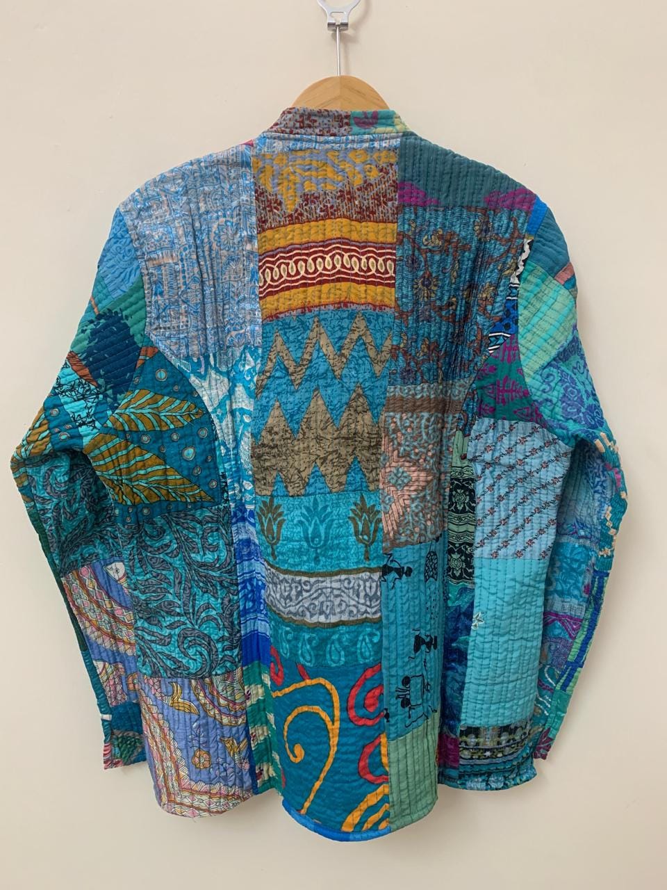Silk Patchwork Jacket Boho Quilted Coat | Handmade Vintage Fabric Jacket | Colorful Festival Clothing | Bohemian Outerwear | Gift For Her