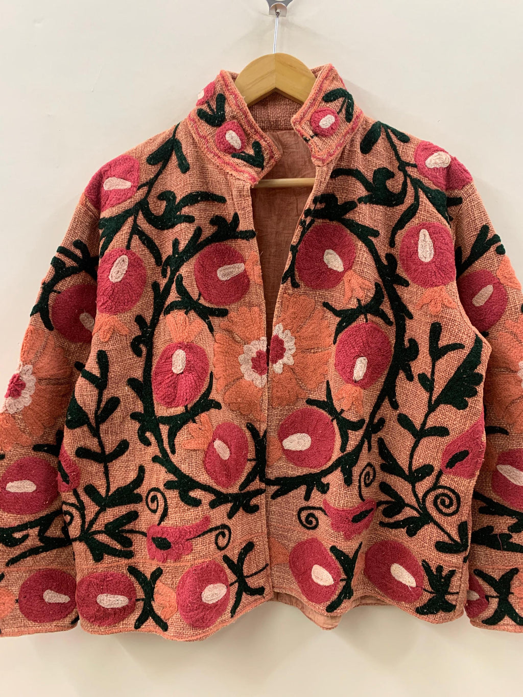 Boho Suzani TNT Fabric Short Spring Jacket | Long Sleeve Button Winter Coat | Short Jacket | Spring Bomber Jacket | Gift For Her | TNT Coat