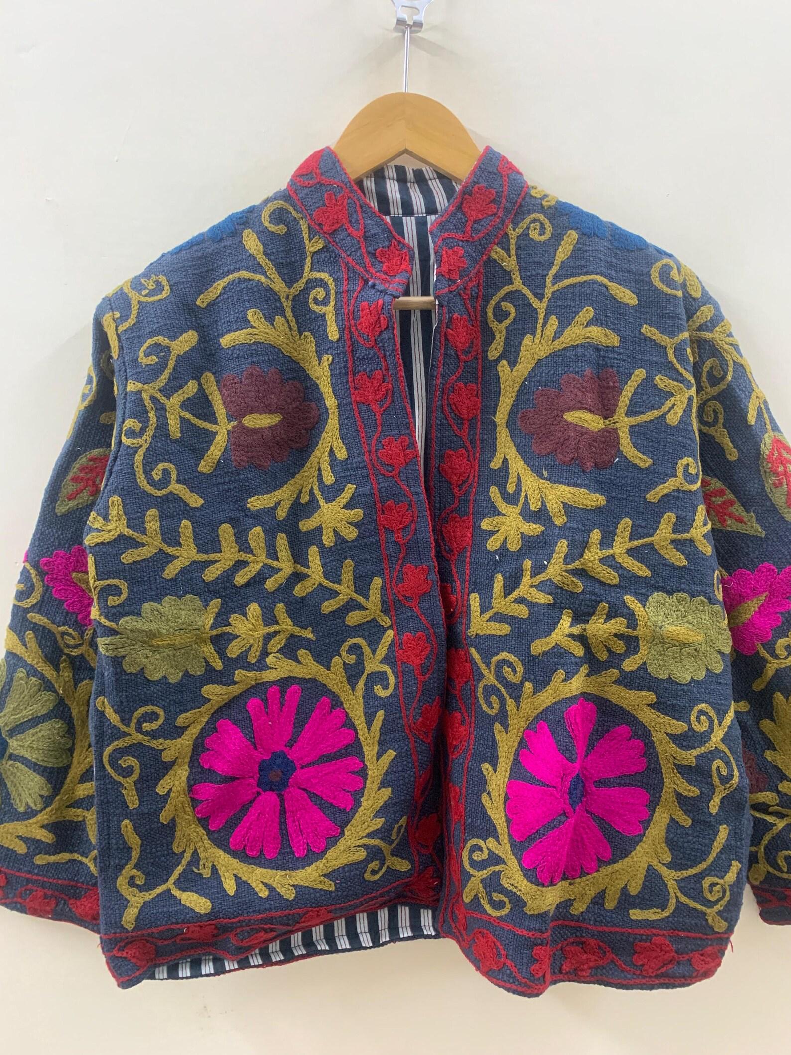 Handmade Soft TNT Fabric Suzani Jacket: Modern Short Chic Coat | Gift For Her