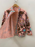 Floral Suzani TNT Fabric Short Boho Jacket | Long Sleeve Button Winter Coat | Short Jacket | Spring Bomber Jacket | Gift For Her | TNT Coat