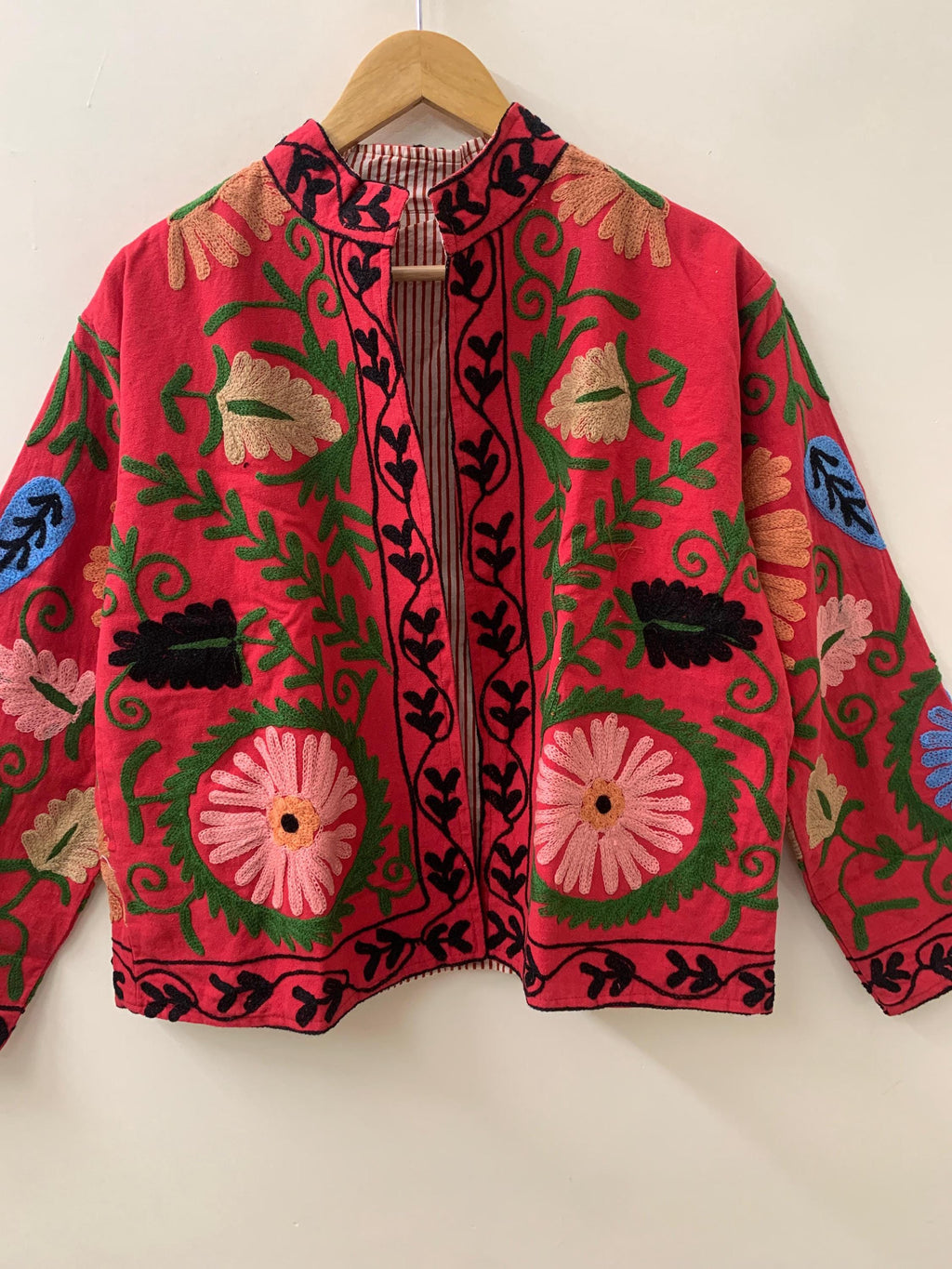 Bohemian Suzani Coat | Handmade Embroidered Cotton Jacket | Vintage Ethnic Boho Outerwear | Festival Fashion | Gift for Women