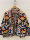 Suzani TNT Short Jacket | Indian Suzani Embroidery Jacket | Winter Wear Women's Jacket Coat | Suzani Coat | Gift For Her |Duster Soft Jacket