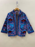 Suzani Embroidered Short Velvet Jacket | Boho Festival Handmade Coat |Ethnic Artisan Outerwear | Bohemian Velvet Jacket for Women |Gift Idea