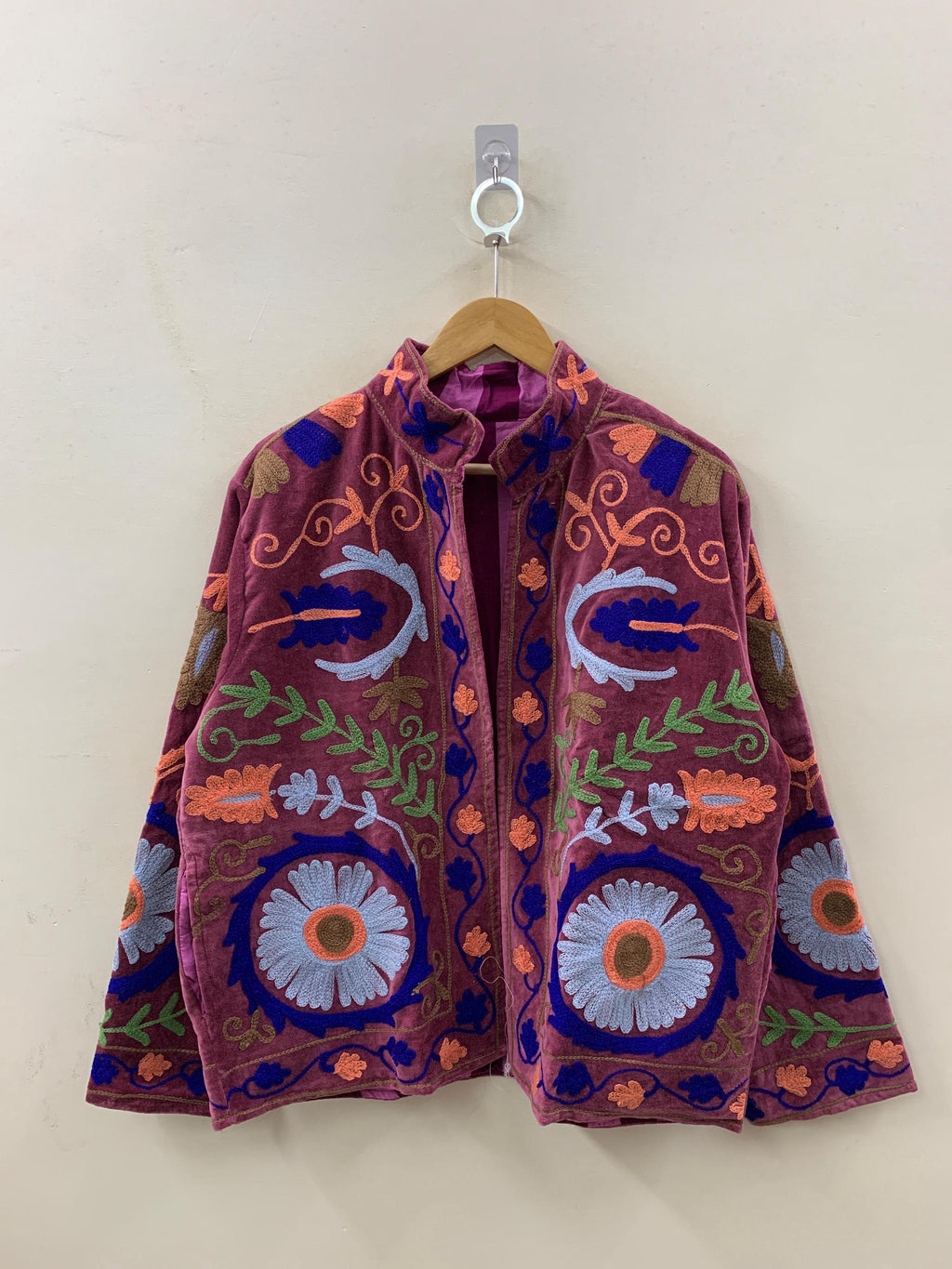 Luxurious Embroidery Suzani Velvet Winter Jacket | Suzani Floral Coat | Unisex Bomber Jacket | Winter Jacket | Traditional Suzani Coat