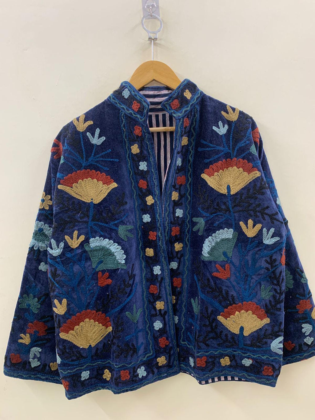 Boho Embroidery Velvet Suzani Jacket | Indian Style Coat  | Unisex Jacket | Bridesmaid Gift | Winter Jacket | Kimono Jacket, Bomber Jacket