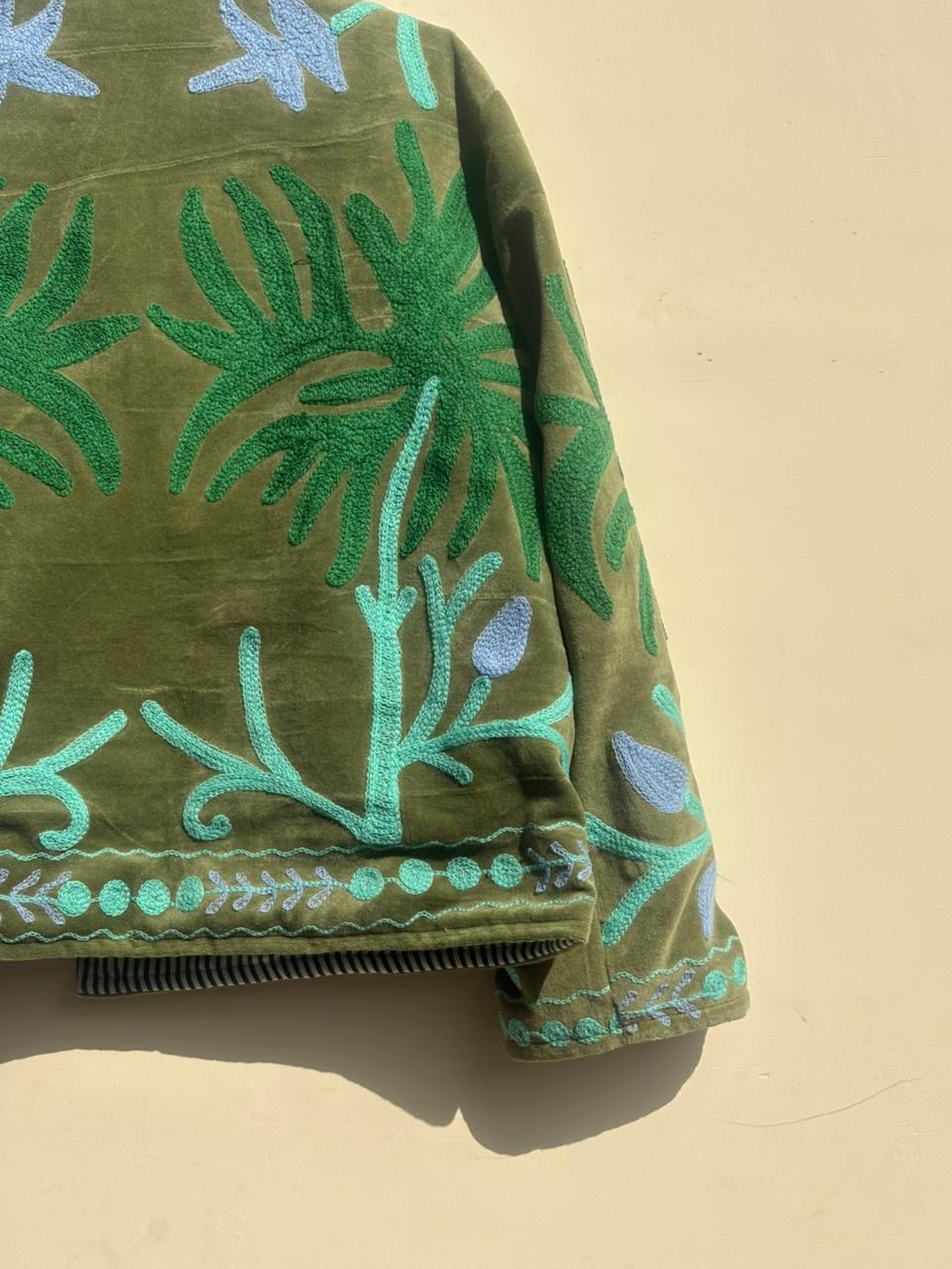 Suzani Velvet Jacket | Embroidered Coat | Traditional Coat | Unisex Jacket | Warm Winter Outerwear | Gift for Her | Bohemian Outerwear