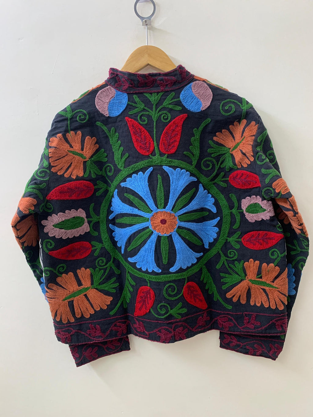 Traditional Suzani Embroidered Velvet Jacket | Winter Kimono Robe | Ethnic Vintage Outerwear | Unisex Duster Coat |Boho Jacket |Gift For Her