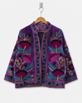 Purple Floral Suzani Embroidered Jacket