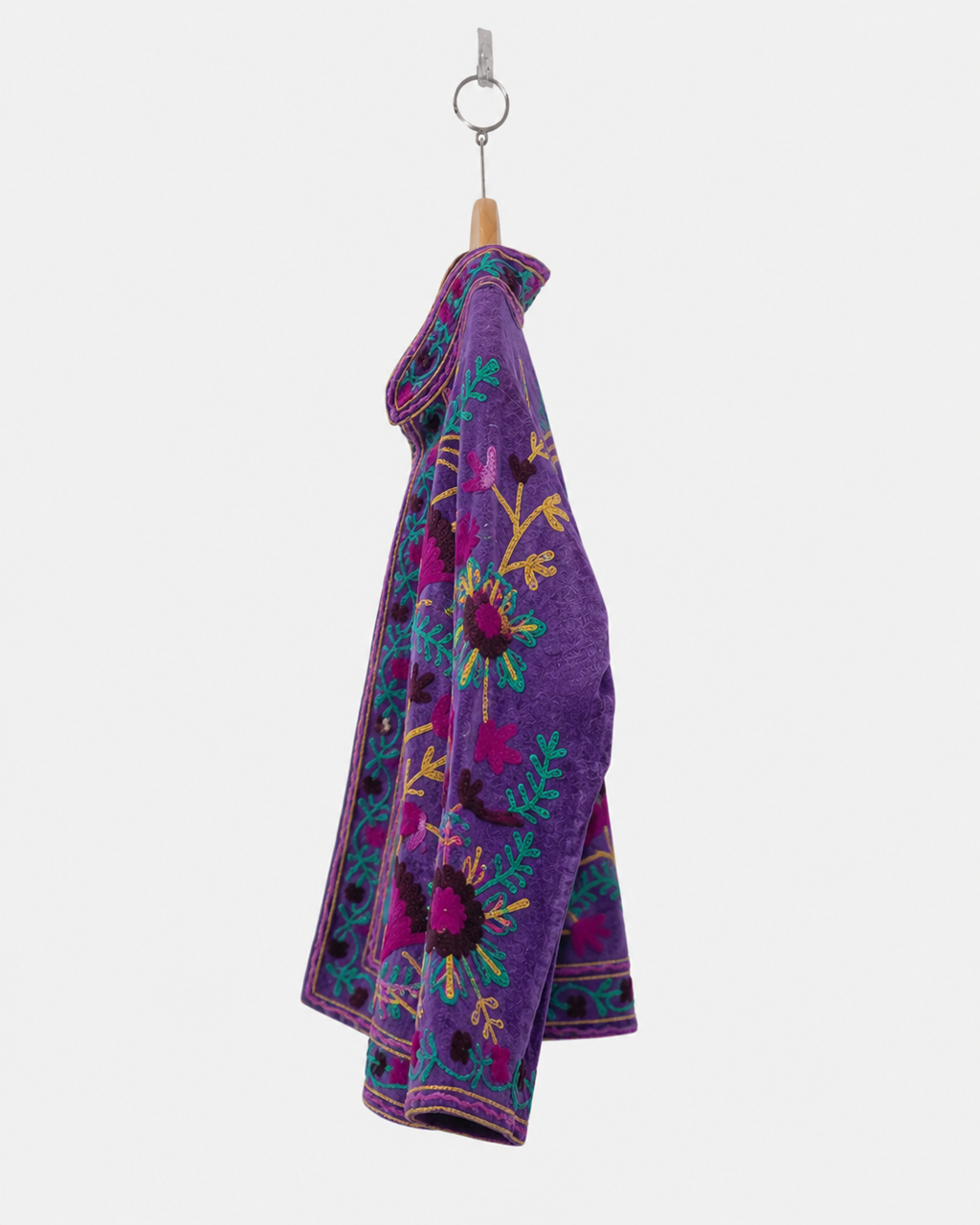 Purple Floral Suzani Embroidered Jacket