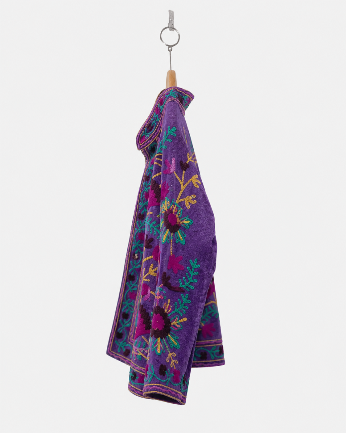 Purple Floral Suzani Embroidered Jacket