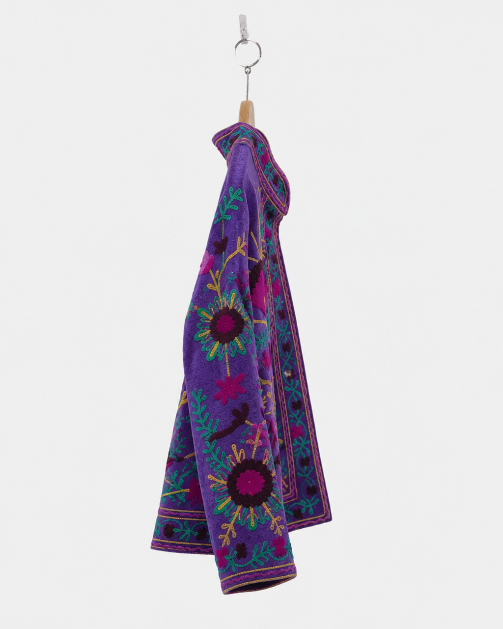Purple Floral Suzani Embroidered Jacket