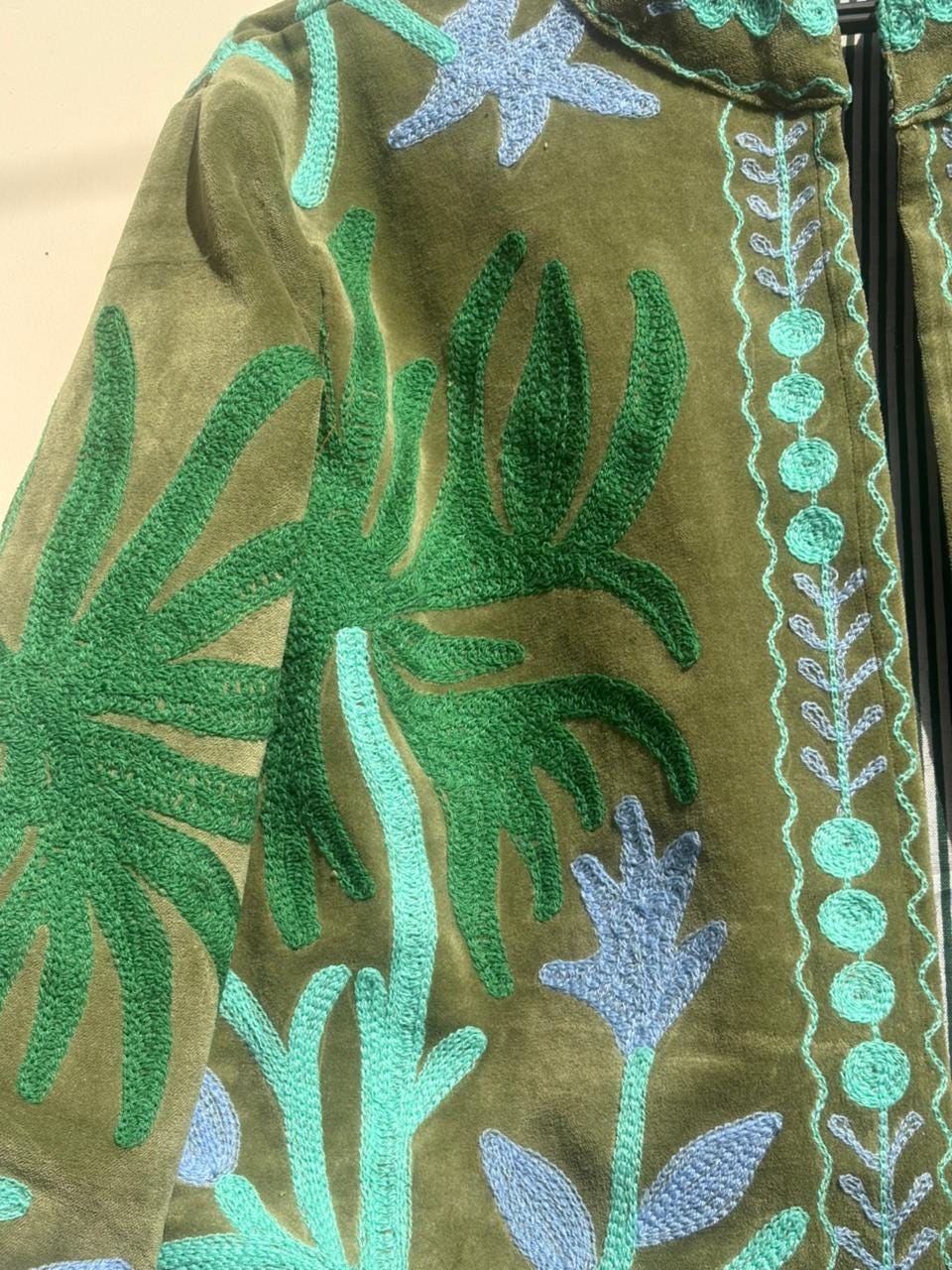 Suzani Velvet Jacket | Embroidered Coat | Traditional Coat | Unisex Jacket | Warm Winter Outerwear | Gift for Her | Bohemian Outerwear