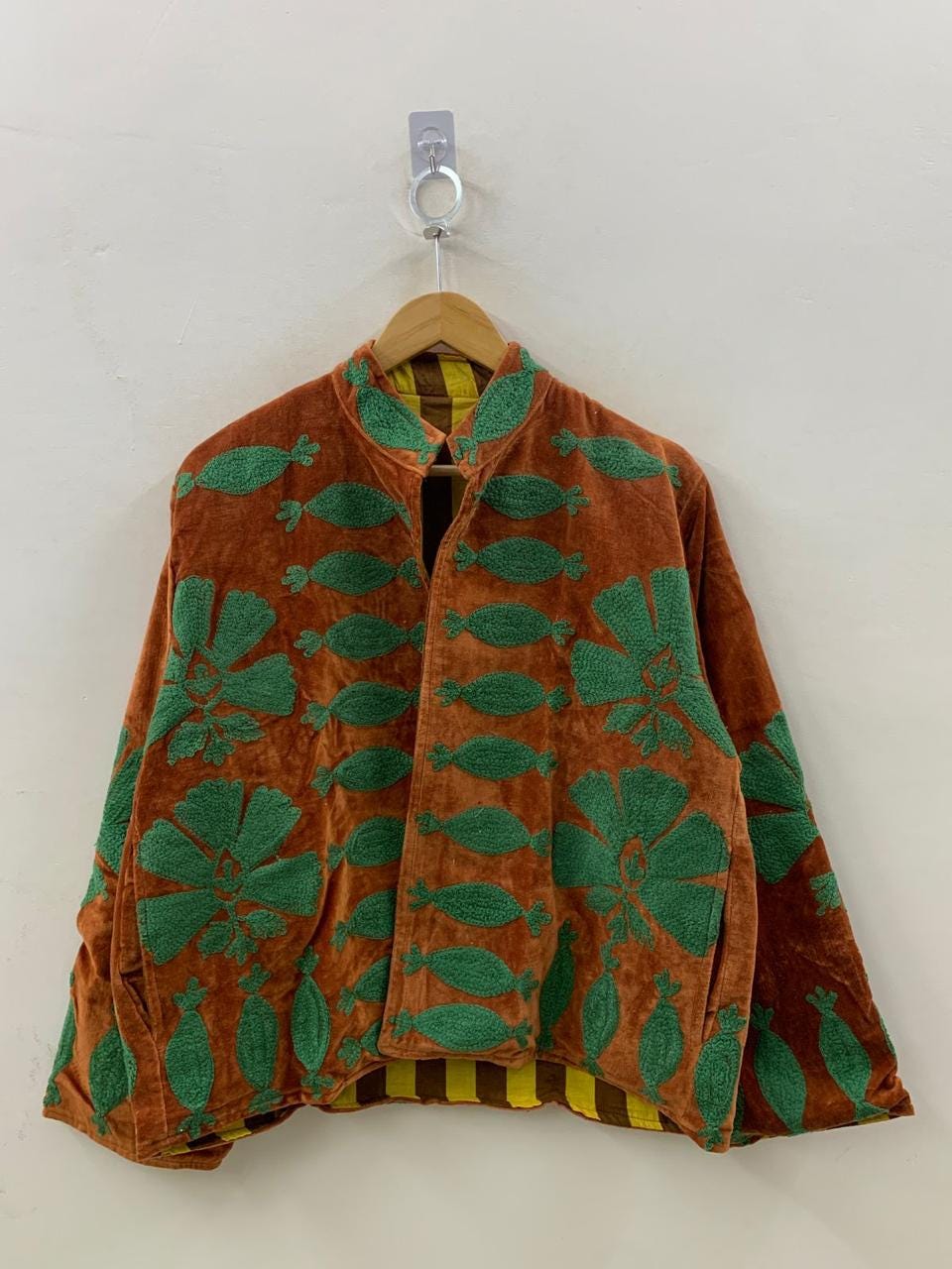 Vintage Velvet Suzani Winter Short Jacket |Boho Floral Jacket | Bomber Suzani Jacket | Winter Warmed Coat | Gift For Her | Duster Boho Coat