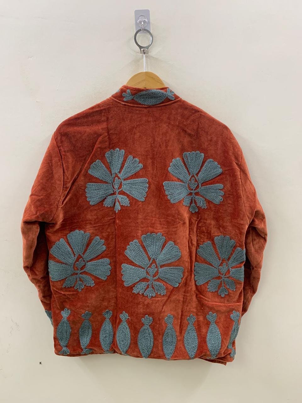 Velvet Hand Embroidered Suzani Jacket |  Bohemian Duster Coat | Women Suzani Coat |Embroidered Suzani Jacket, Robe | Gift For Her |Boho coat