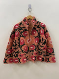 Boho Suzani TNT Fabric Short Spring Jacket | Long Sleeve Button Winter Coat | Short Jacket | Spring Bomber Jacket | Gift For Her | TNT Coat