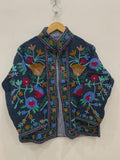 TNT Fabric Suzani Embroidery Short Jacket, Winter Wear Duster Jacket, Women's Coat, Quilted Jacket, Unisex Coat, Suzani Jacket |Gift For Her