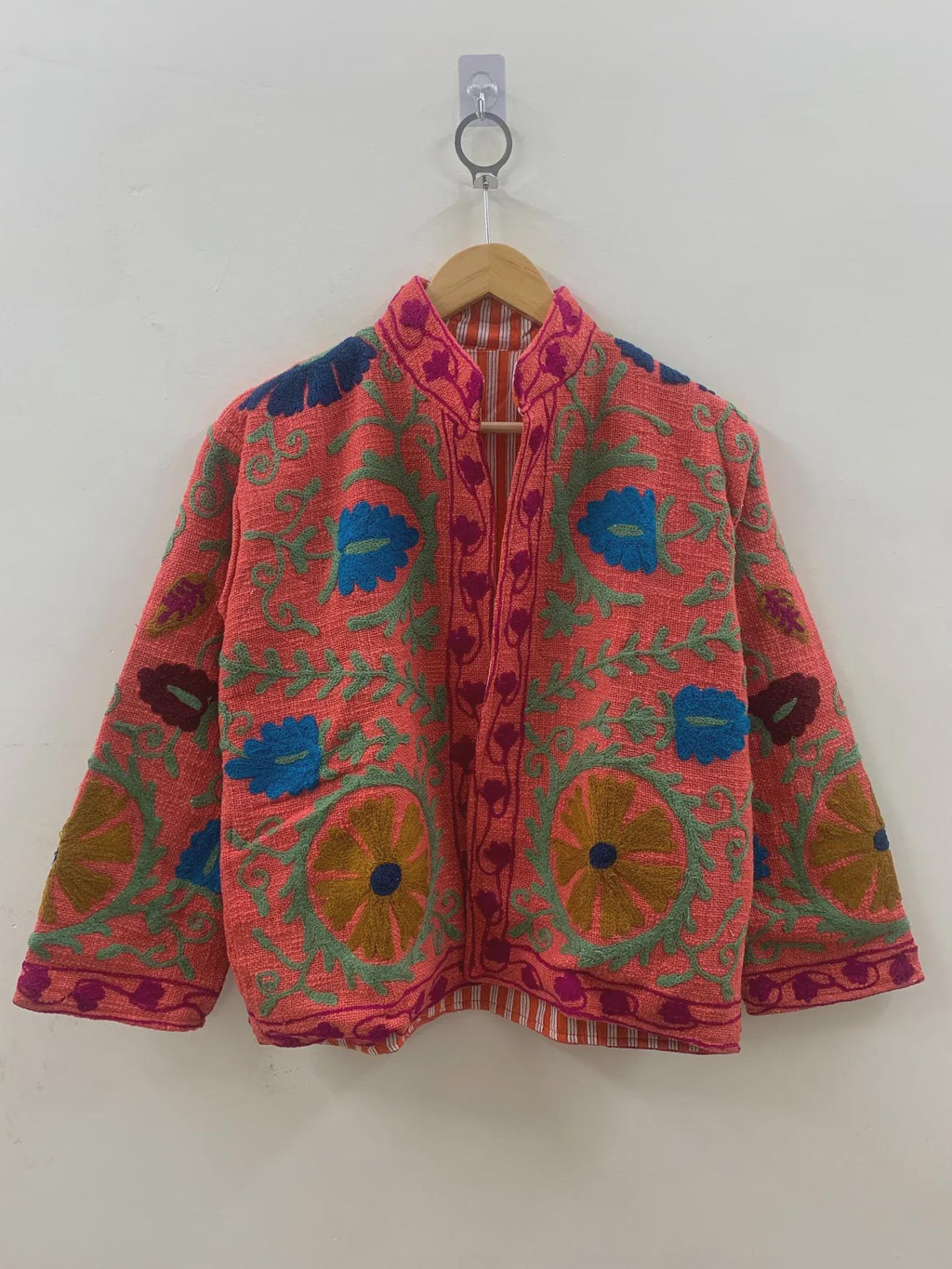 Suzani TNT Fabric Short Boho Jacket | Long Sleeve Button Winter Coat | Short Jacket | Spring Bomber Jacket | Gift For Her | TNT Coat