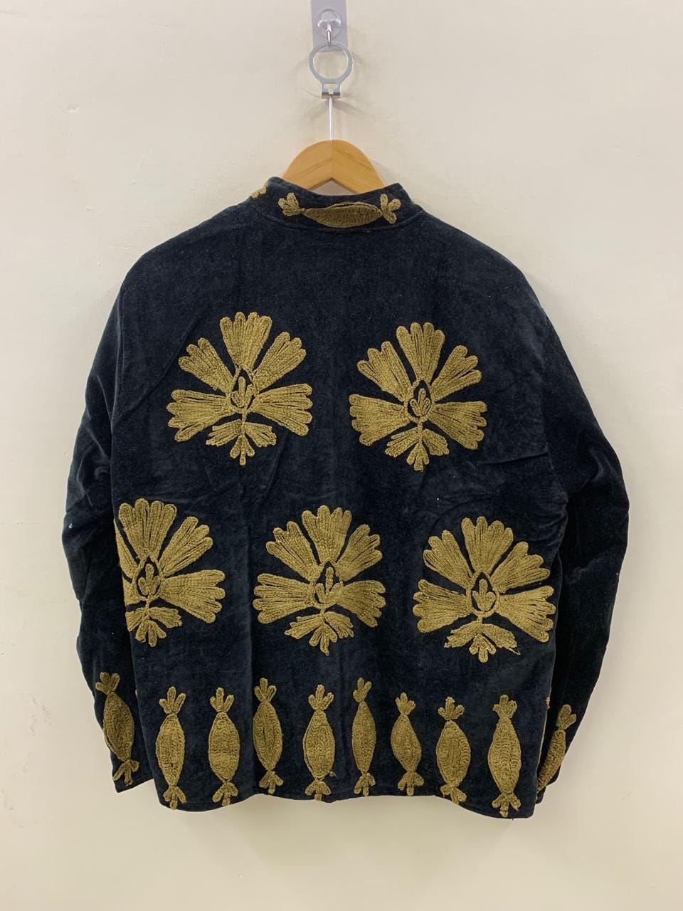 Vintage Velvet Suzani Winter Short Jacket | Winter Handmade Jacket | Embroidered Jacket Coat | Velvet Jacket | Suzani Coat , Robe | One Size