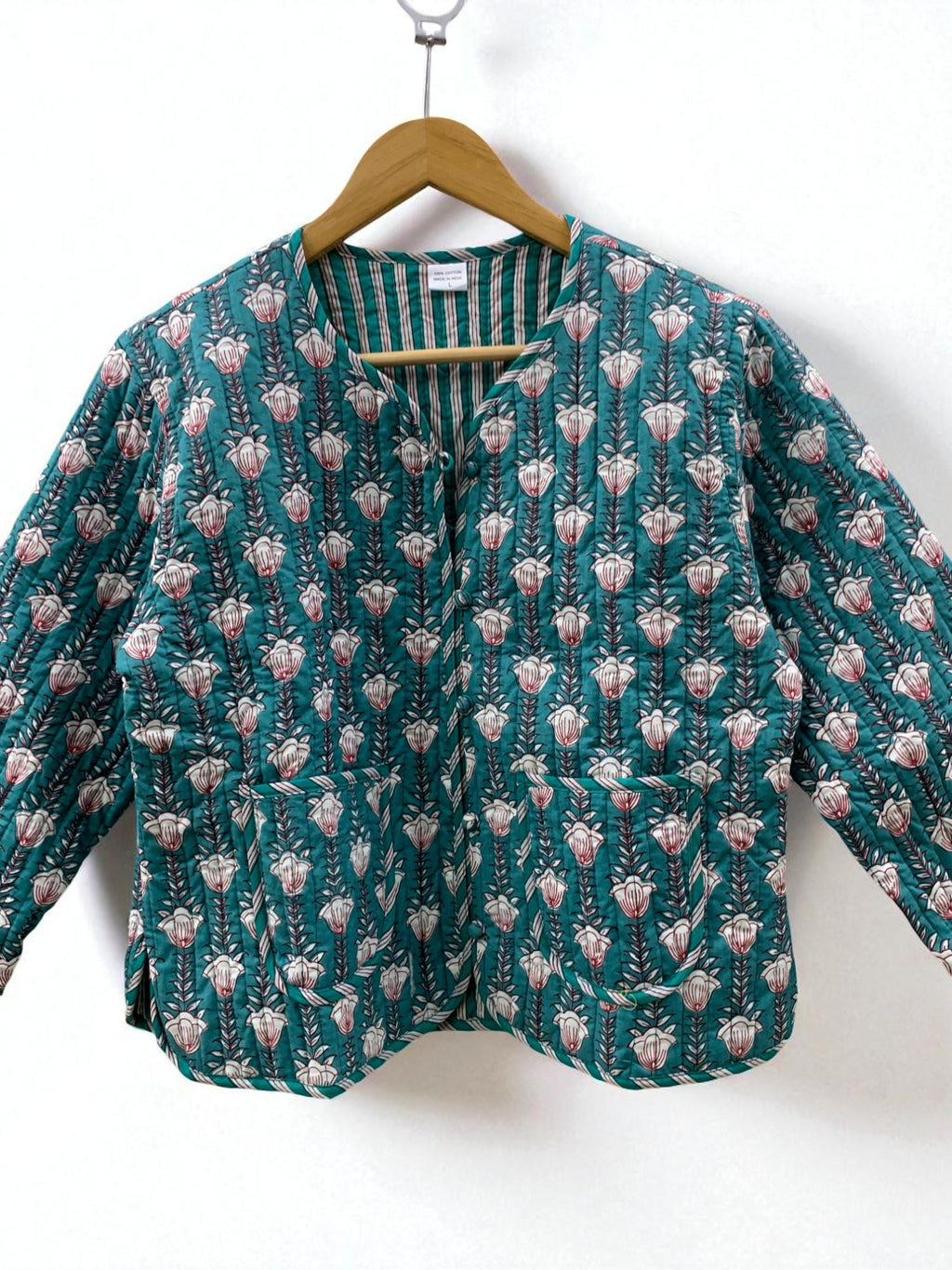 Cotton Quilted Cropped Boho Jacket | Printed Lightweight Cropped Jacket | Spring Jacket | Bomber Jacket | Gift For Her | Women's Outerwear